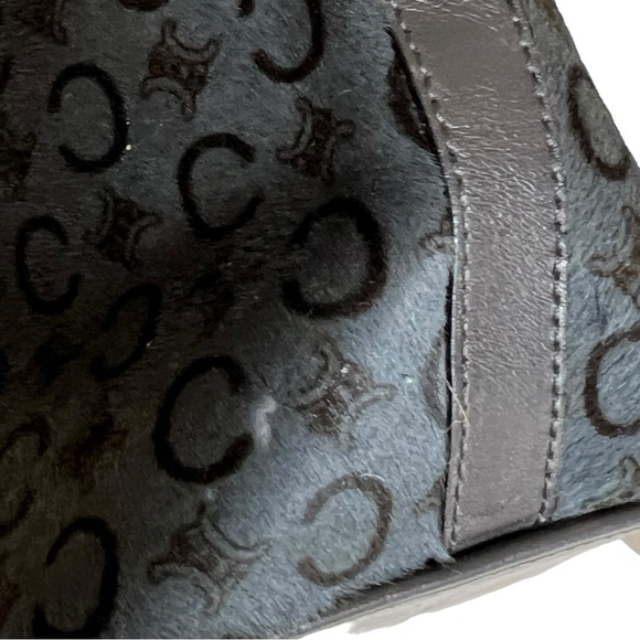 CELINE VTG Madem C Grey Pony Hair Short Handle Bag - Picture 11 of 16